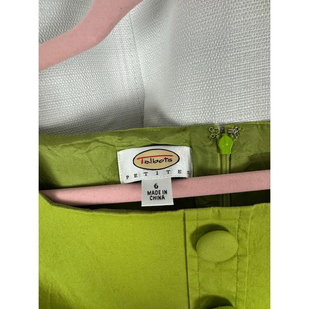 Talbots Petites Green Midi Dress Cottagecore Vintage Fit Flare 6P - Picture 4 of 6